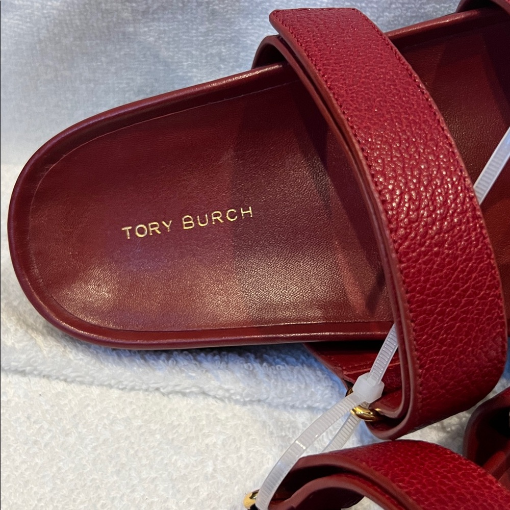 Women's Red Leather Slide Sandals size 8.5 - Picture 13 of 13